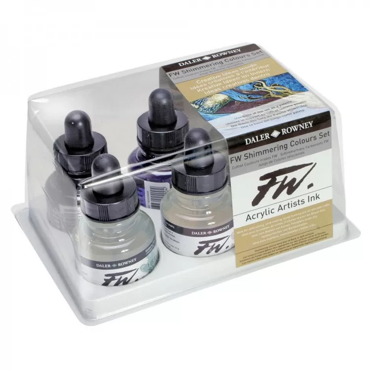 Daler Rowney FW Shimmering Acrylic Inks Set Of 6 Pcs