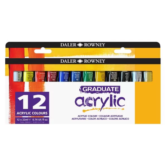 Daler Rowney Graduate Acrylic Paint Set 22ml (Pack Of 12)