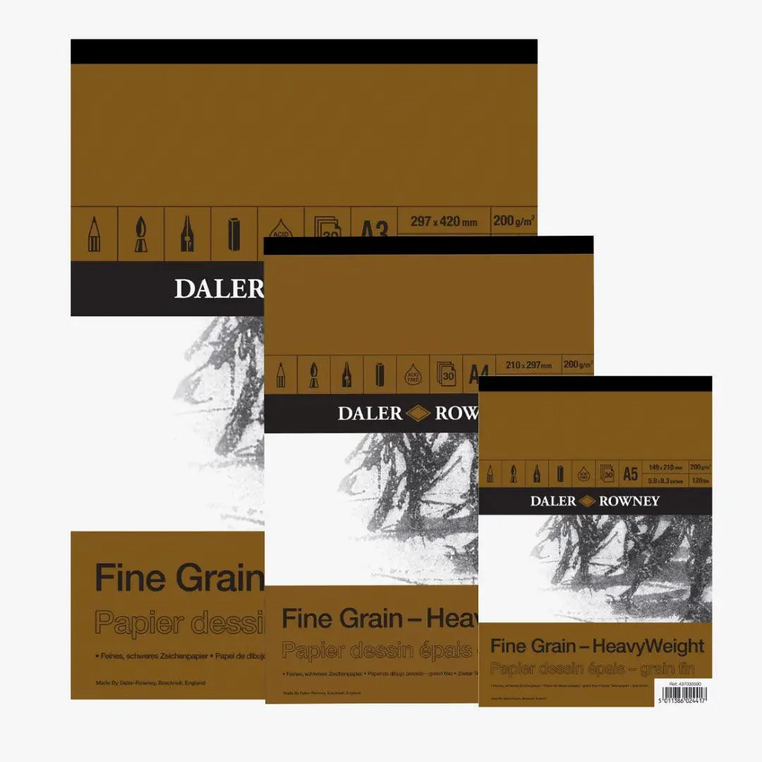 Daler Rowney Heavy Weight Fine Grain Drawing Pad – 30 Sheets 200 Gsm