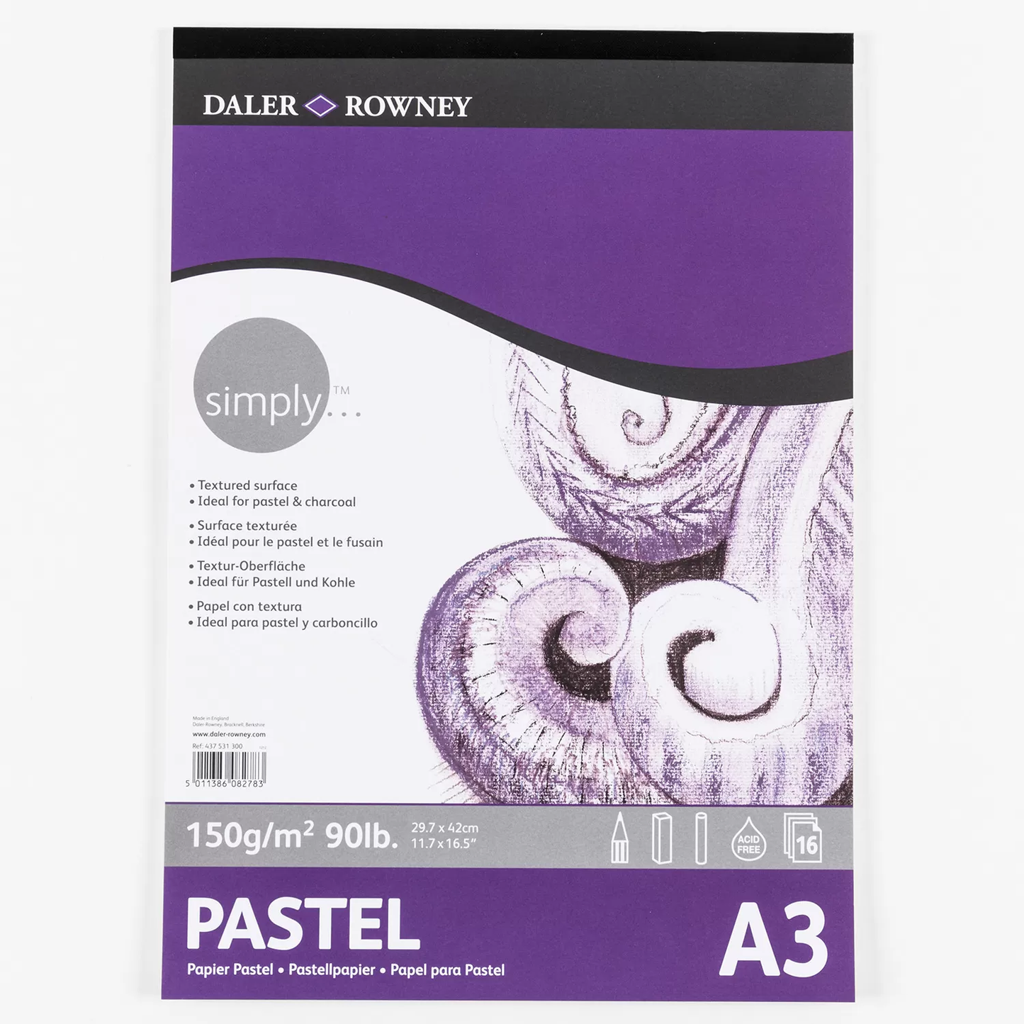Daler Rowney Simply Pastel Pad – 16 Sheets 150Gsm