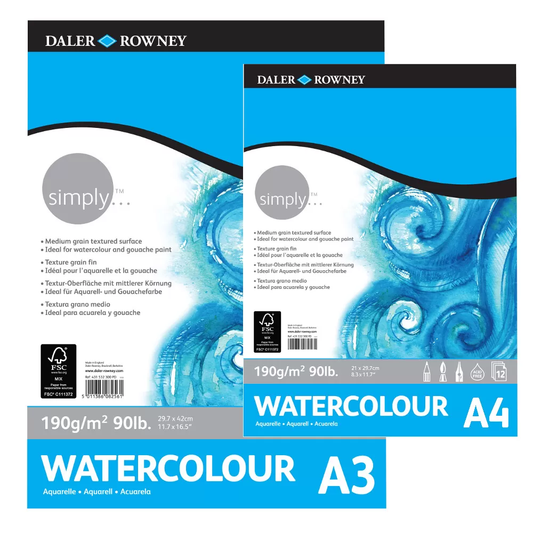 Daler Rowney Simply Watercolor Sketchbook – 190Gsm 12 Sheets