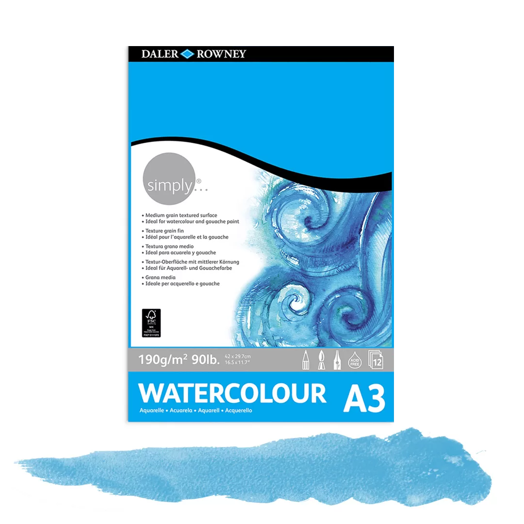 Daler Rowney Simply Watercolor Sketchbook – 190Gsm 12 Sheets