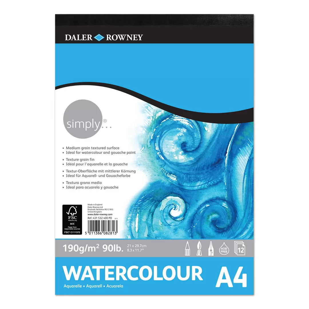 Daler Rowney Simply Watercolor Sketchbook – 190Gsm 12 Sheets