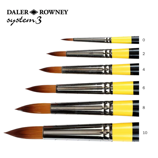 Daler Rowney System 3 Sy-45 Round Paint Brushes – Long Handle