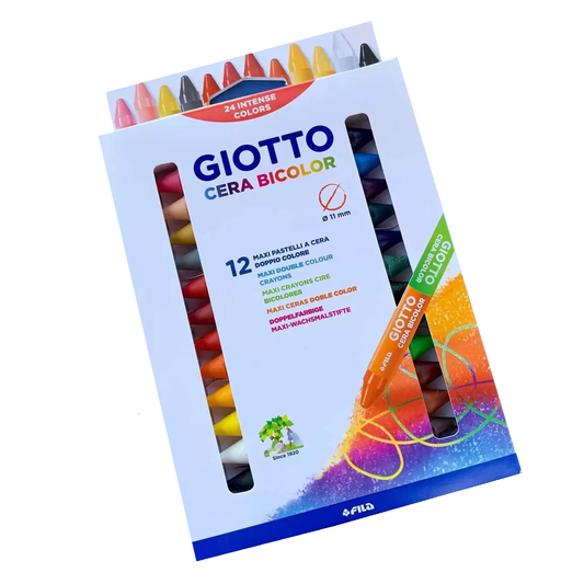 Giotto Cera Bicolor Crayons Set Of 12