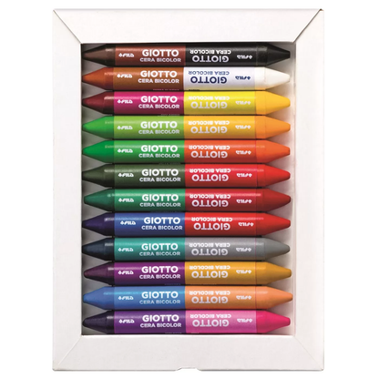Giotto Cera Bicolor Crayons Set Of 12
