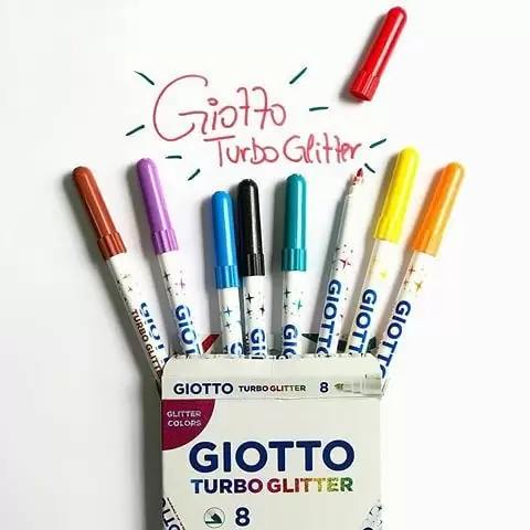 Giotto Turbo Glitter Color Markers Set Of 8 Pcs