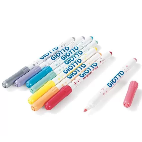 Giotto Turbo Glitter Color Markers Set Of 8 Pcs