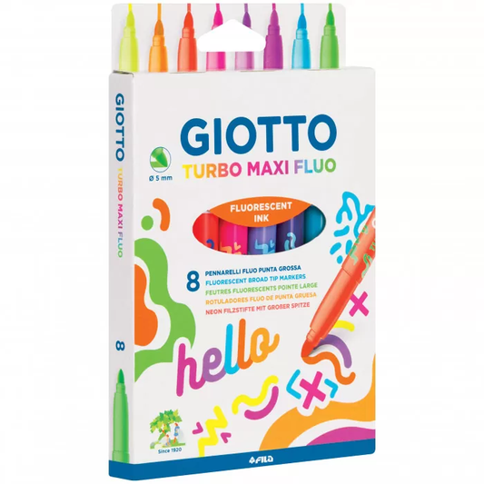 Giotto Turbo Maxi Fluo Markers Set Of 8