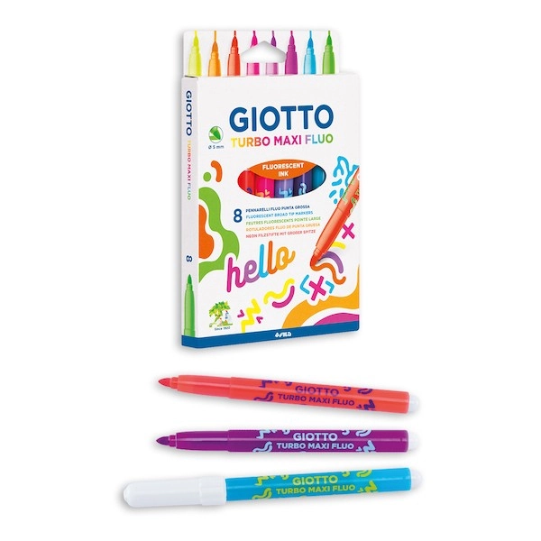Giotto Turbo Maxi Fluo Markers Set Of 8