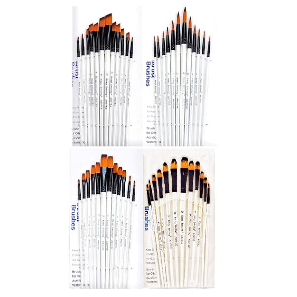 Keep Smiling Artist Set Brush White 12 Pcs 6075