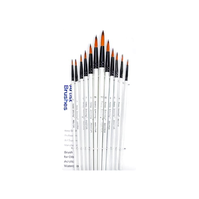 Keep Smiling Artist Set Brush White 12 Pcs 6075