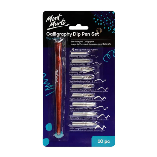 Mont Marte Calligraphy Dip Pen Set Of 9Pcs.