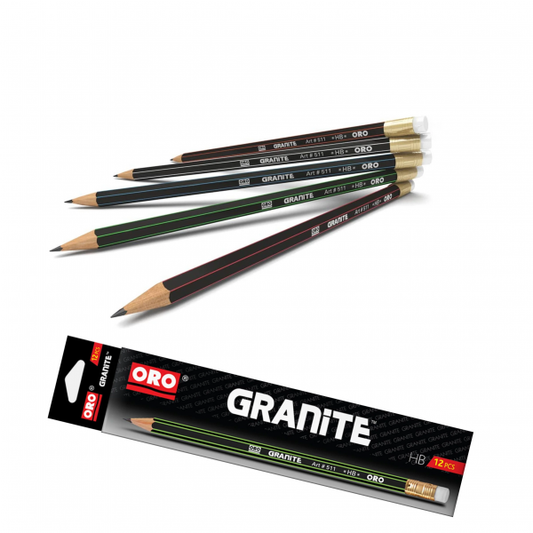 ORO Lead Pencil Granite No. 511 Pack Of 12 Pcs (Set Of 2)