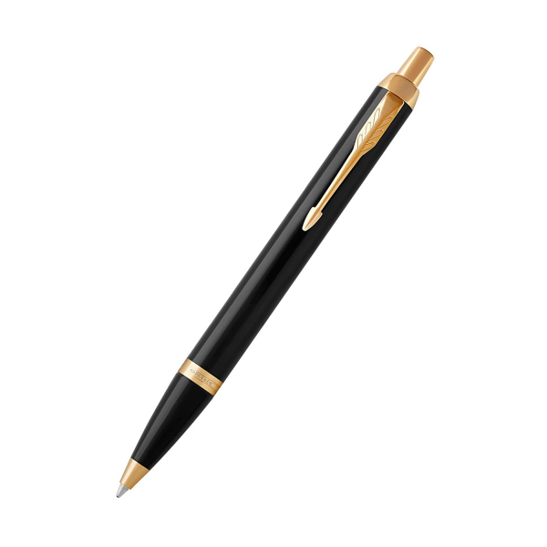 Parker IM Black Lacquer Gold Trim Ballpoint Pen