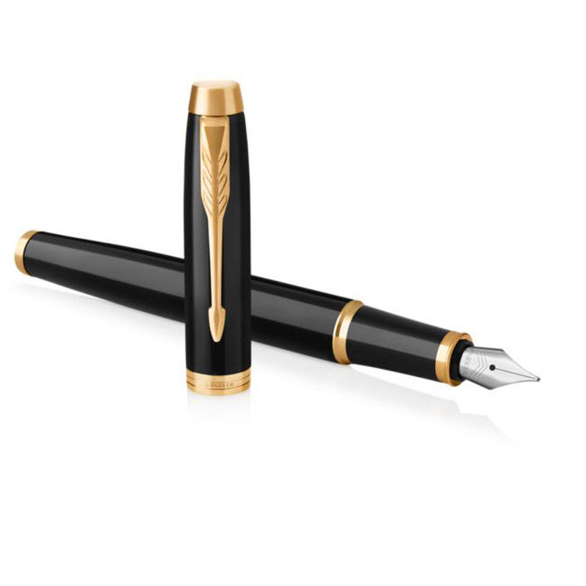 Parker IM Black Lacquer with Gold Trim Fountain Pen