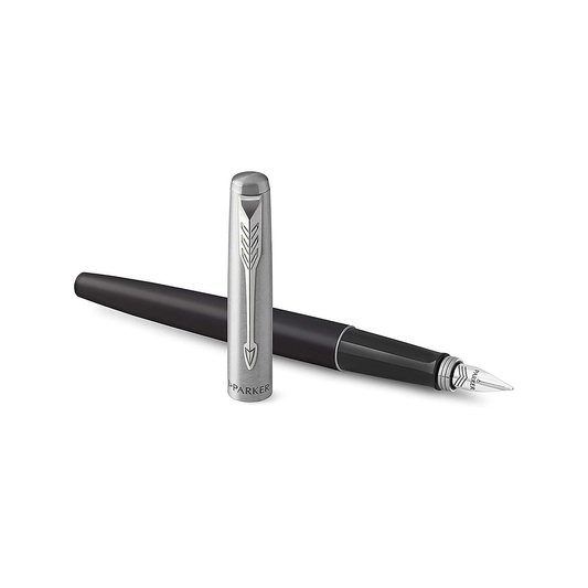 Parker Jotter Core Bond Street Black Chrome Trim Fountain Pen