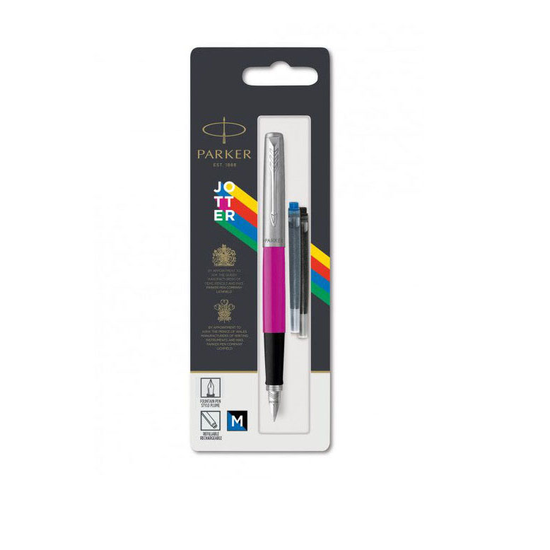 Parker Jotter Originals Plastic Body with Chrome Trim Fountain Pen retro magenta