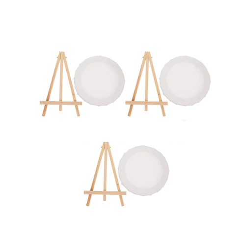 Round Canvas With Stand 4 Inch Set Of 3