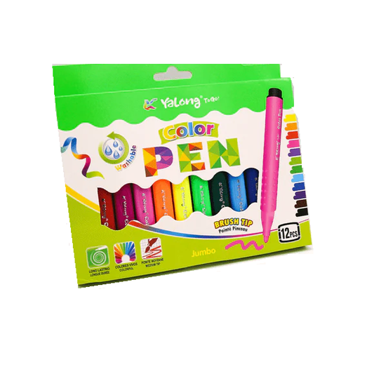 Yalong Washable Markers Jumbo Color Pen 12 Pcs