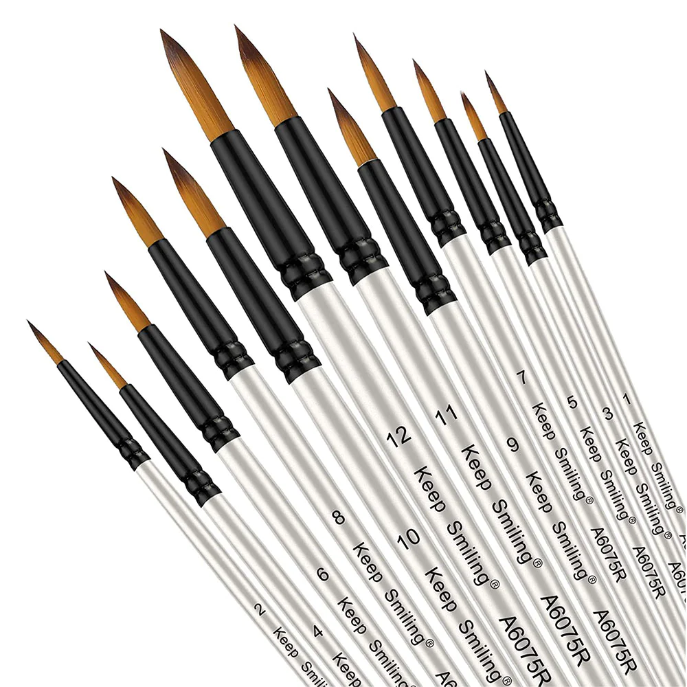 Keep Smiling Artist Set Brush White 12 Pcs 6075