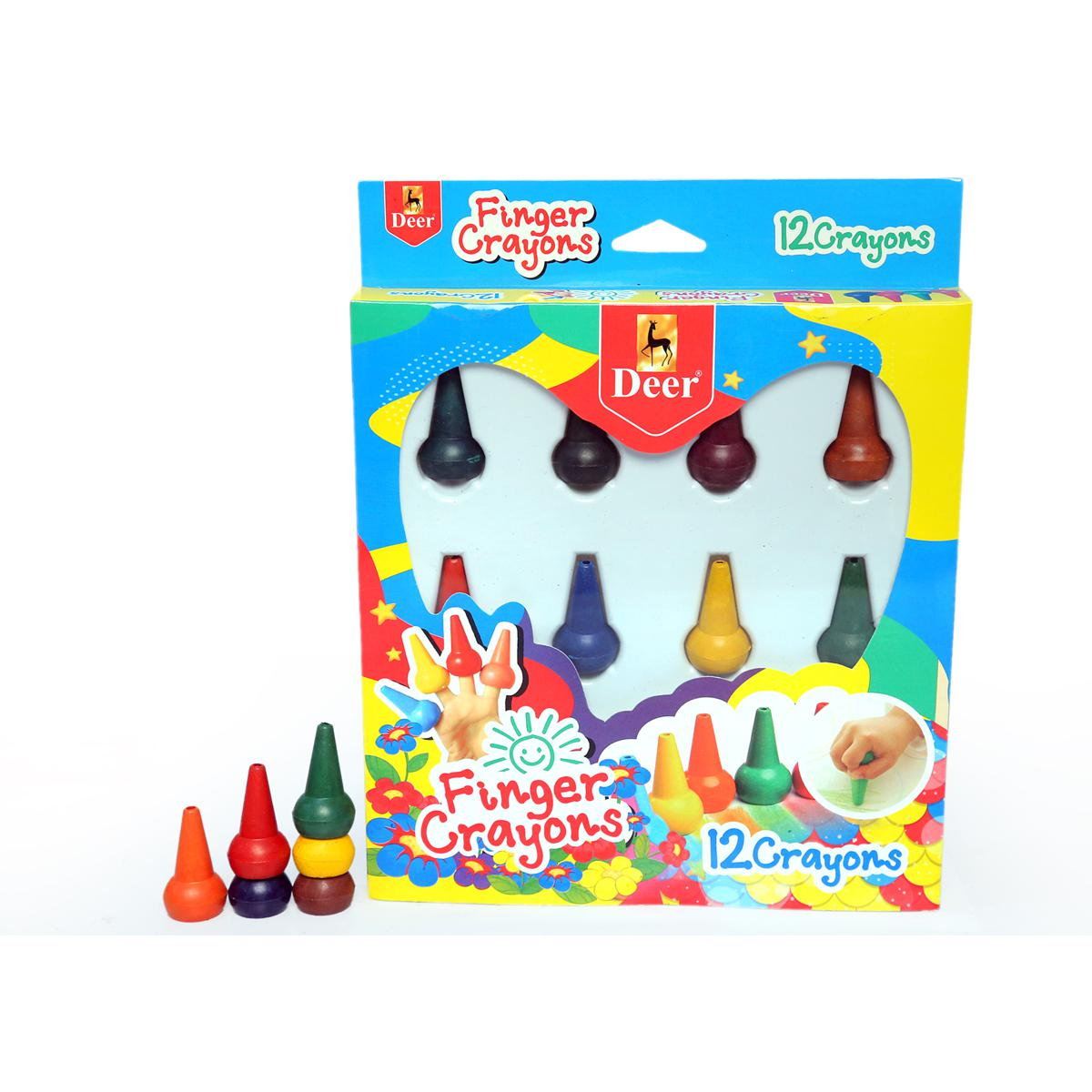 Deer Finger Crayons Pack Of 12.