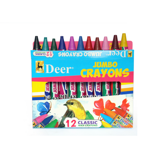 Deer Jumbo Crayons 12 Color.