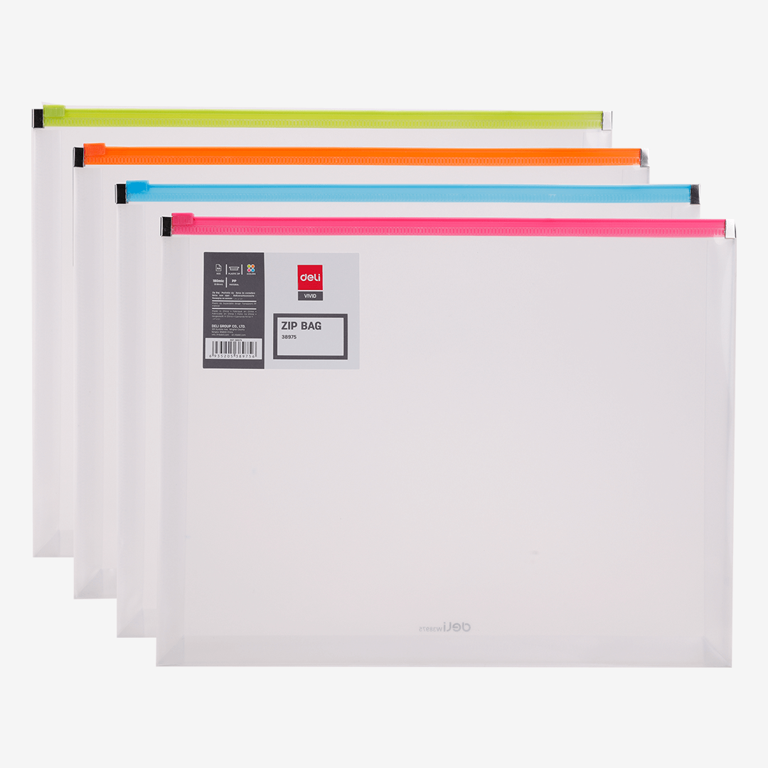 Deli Zip Bag A4 Transparent 38975 Single Piece