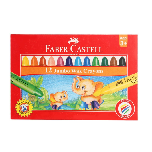 Faber Castell Jumbo Wax Crayons 12.