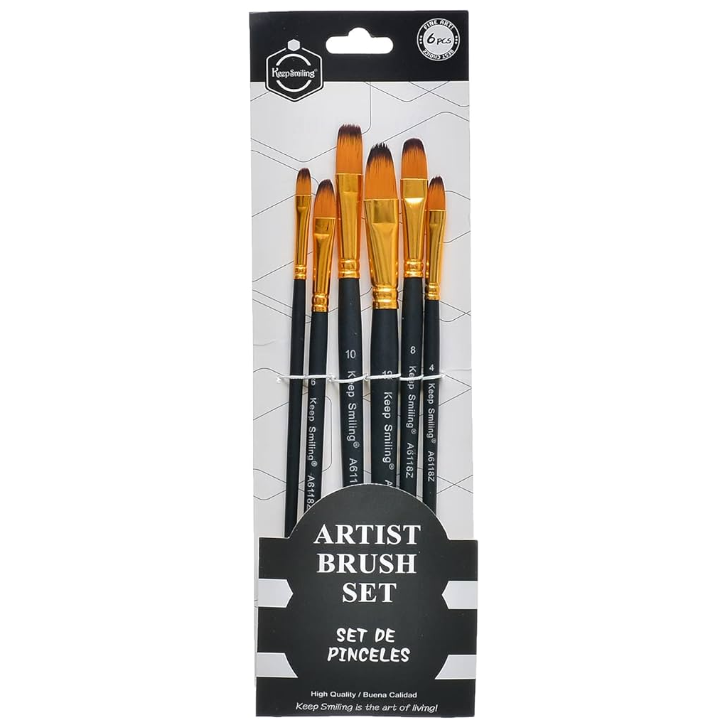 Keep Smiling Artist Brush Set 6Pcs A6118.