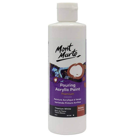 Mont Marte Pouring Acrylic Tit White 240ml.