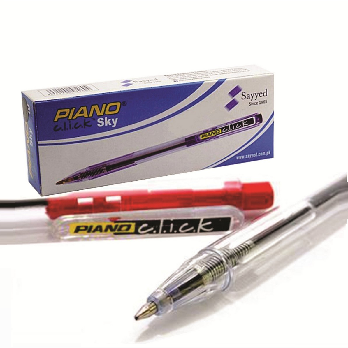 Piano Ball Point Click Sky Pack Of 10