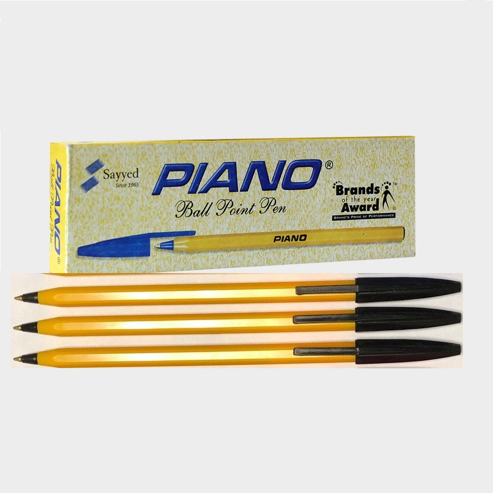 Piano Ballpoint Yellow Pack Of 10