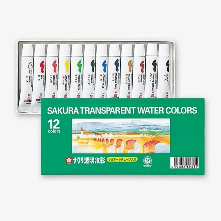 Sakura Transparent Watercolor Set Of 12.