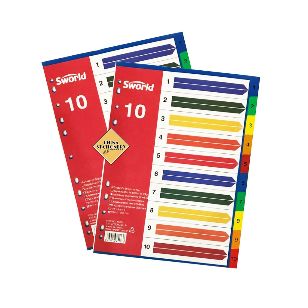 Sworld A4 10 Colors Index Divider