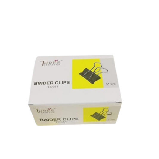 Three Flower Binder Clip 10 Pcs Box