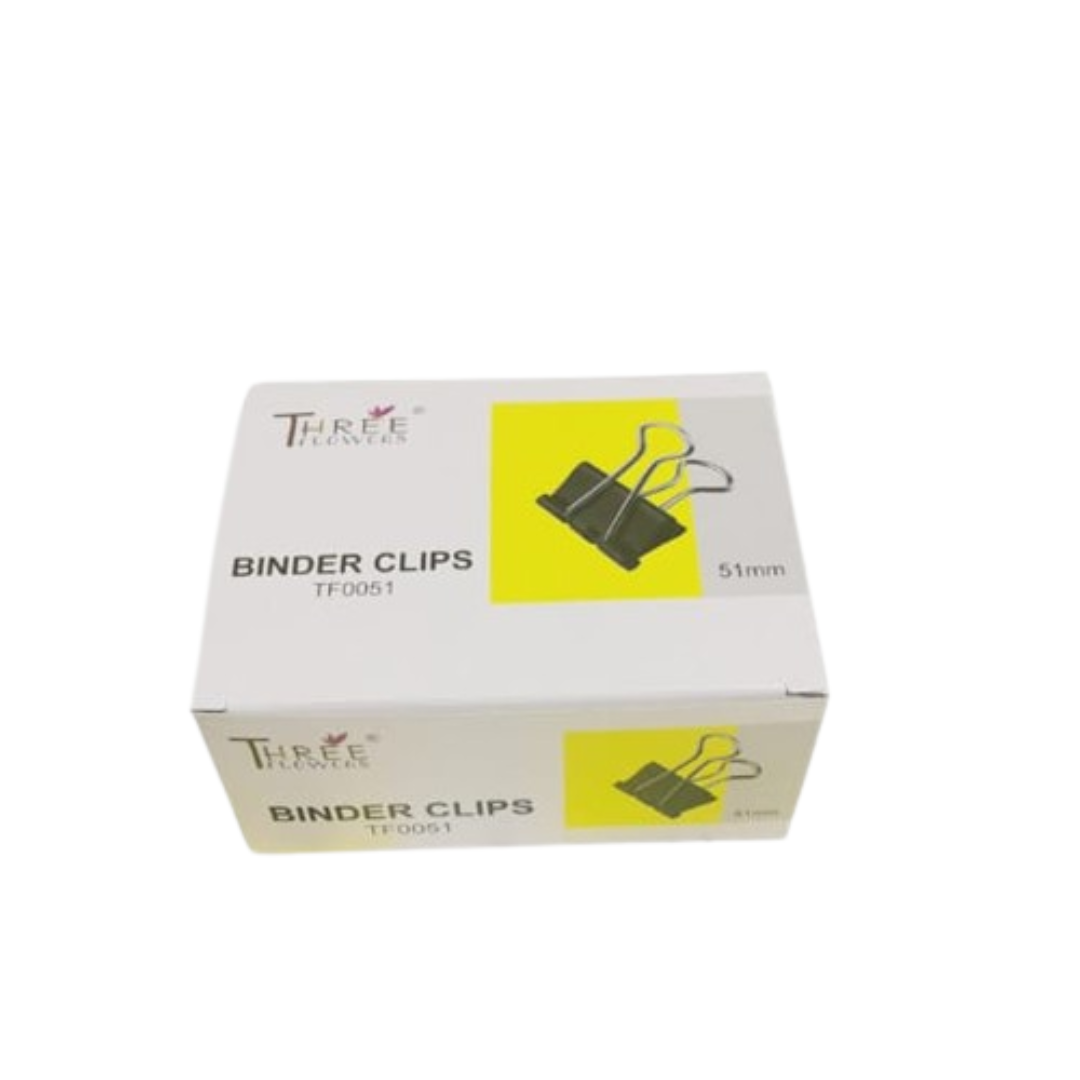Three Flower Binder Clip 10 Pcs Box