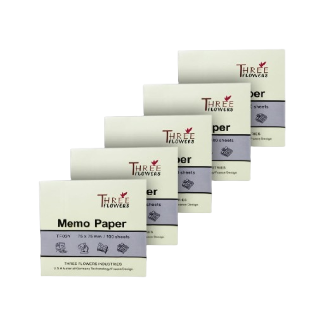 Three Flower Memo Paper 3 X 3 Yellow