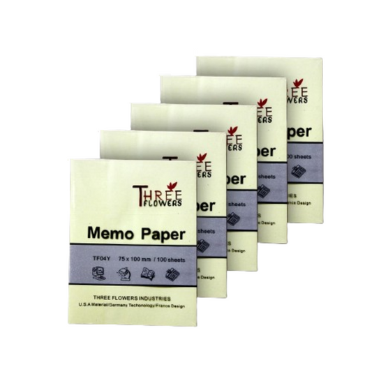 Three Flower Memo Paper 3 X 4 Yellow