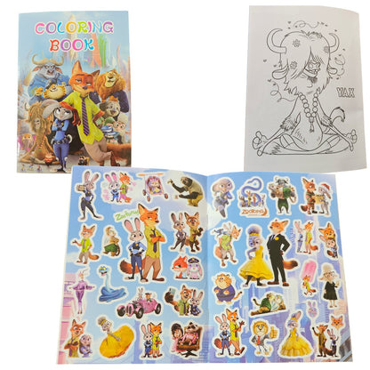 A5 coloring book with stickers