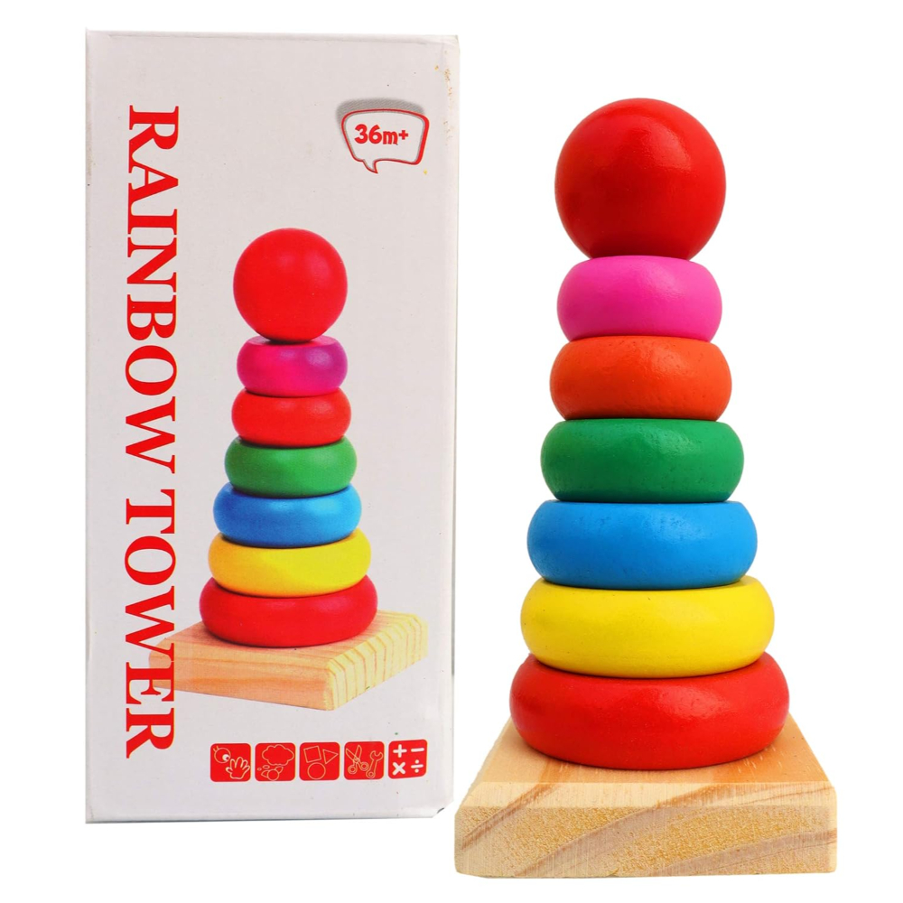 Wooden Educational Rainbow Tower