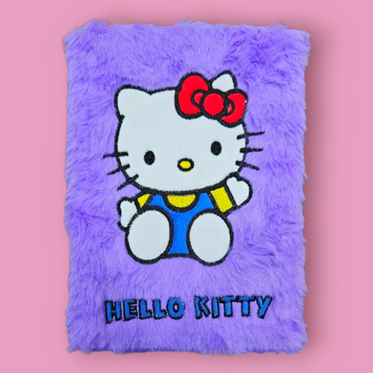 Fancy Note Book Journal A5 Furr Hello Kitty Purple Single Piece