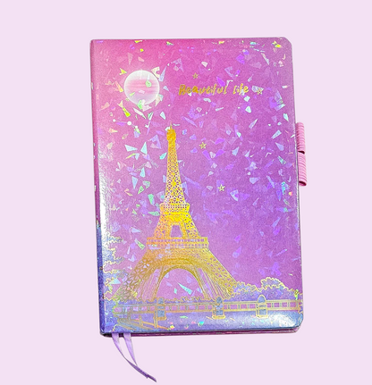 Holographic neon notebook