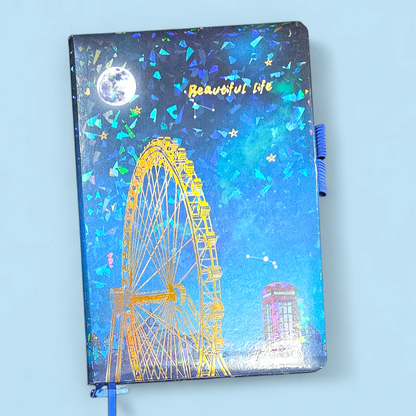 Holographic neon notebook