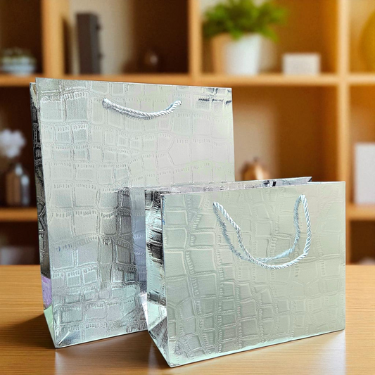 Shiny silver goodie bag