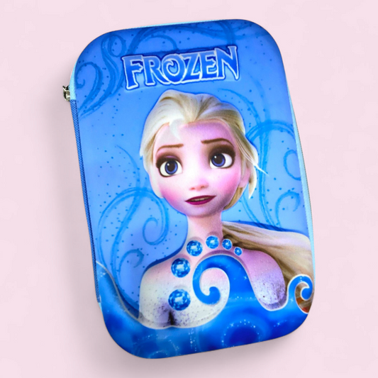 Frozen pencil pouch in hard fabric