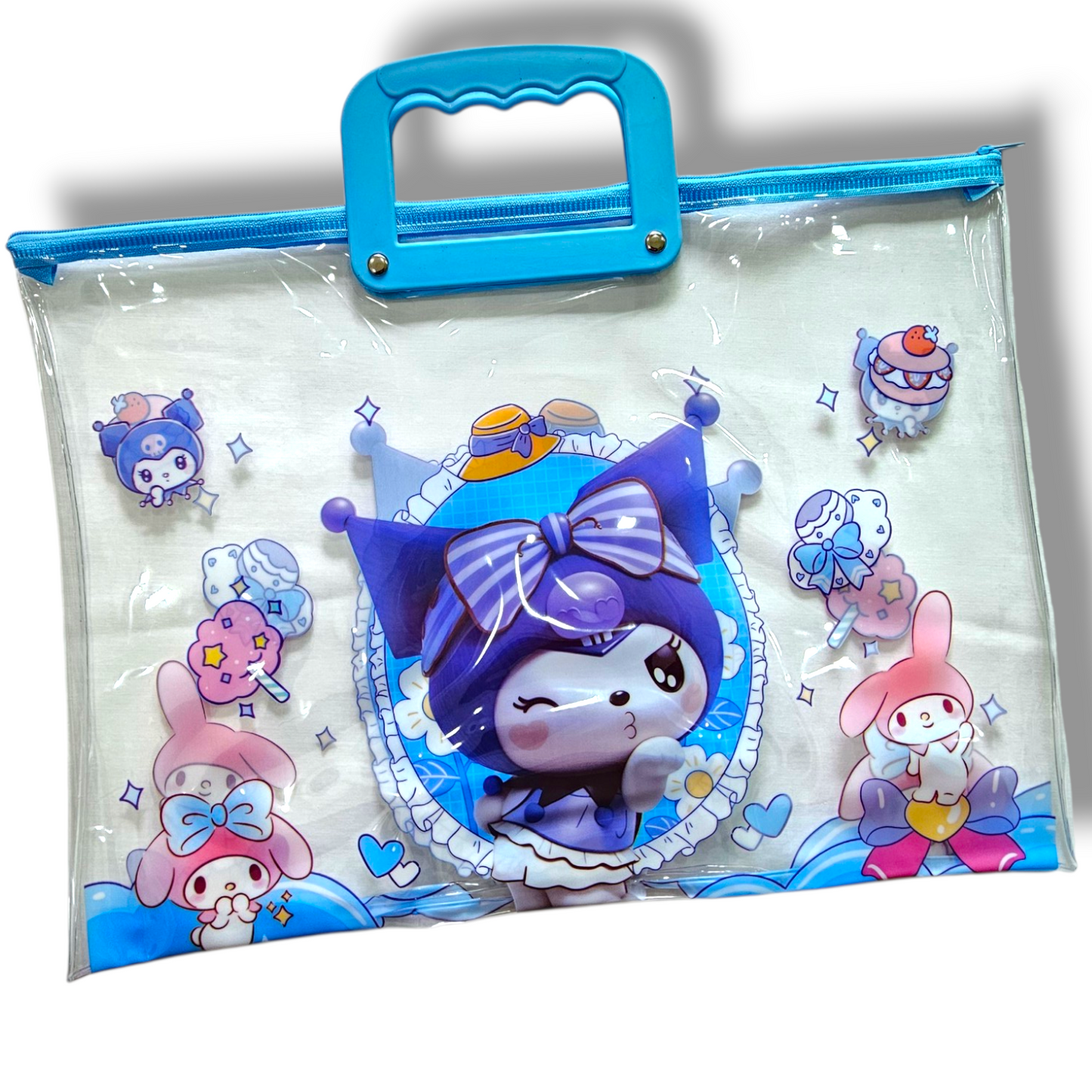 Clear zipper folder bag with handles (8095) KUROMI