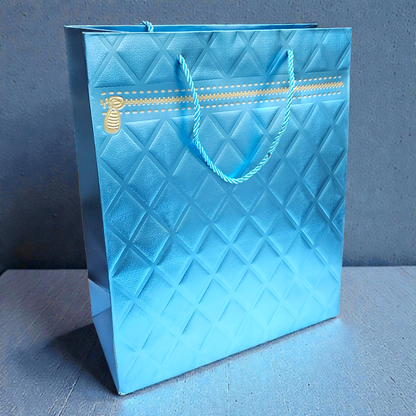 Zip design Gift/ goodie bag (2185) cardboard quilted