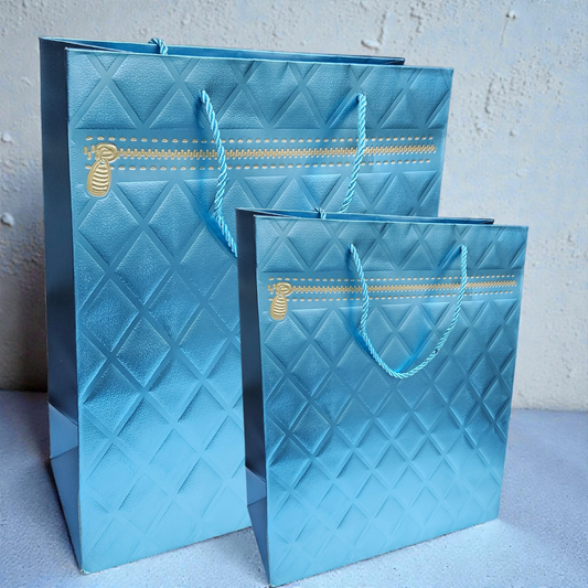Zip design Gift/ goodie bag (2185) cardboard quilted