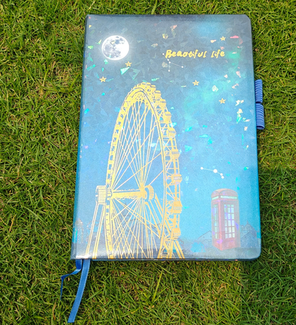 Holographic neon notebook